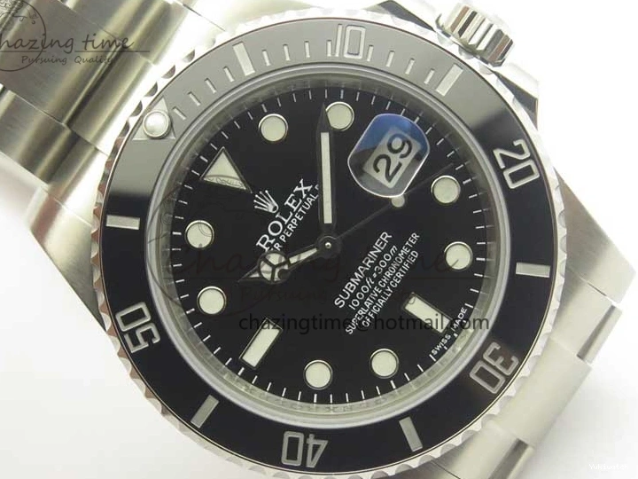 116610 And Best Edition Bracelet Case Submariner 904L SA3135 LN Ceramic Black 1:1 SS DJF 0424